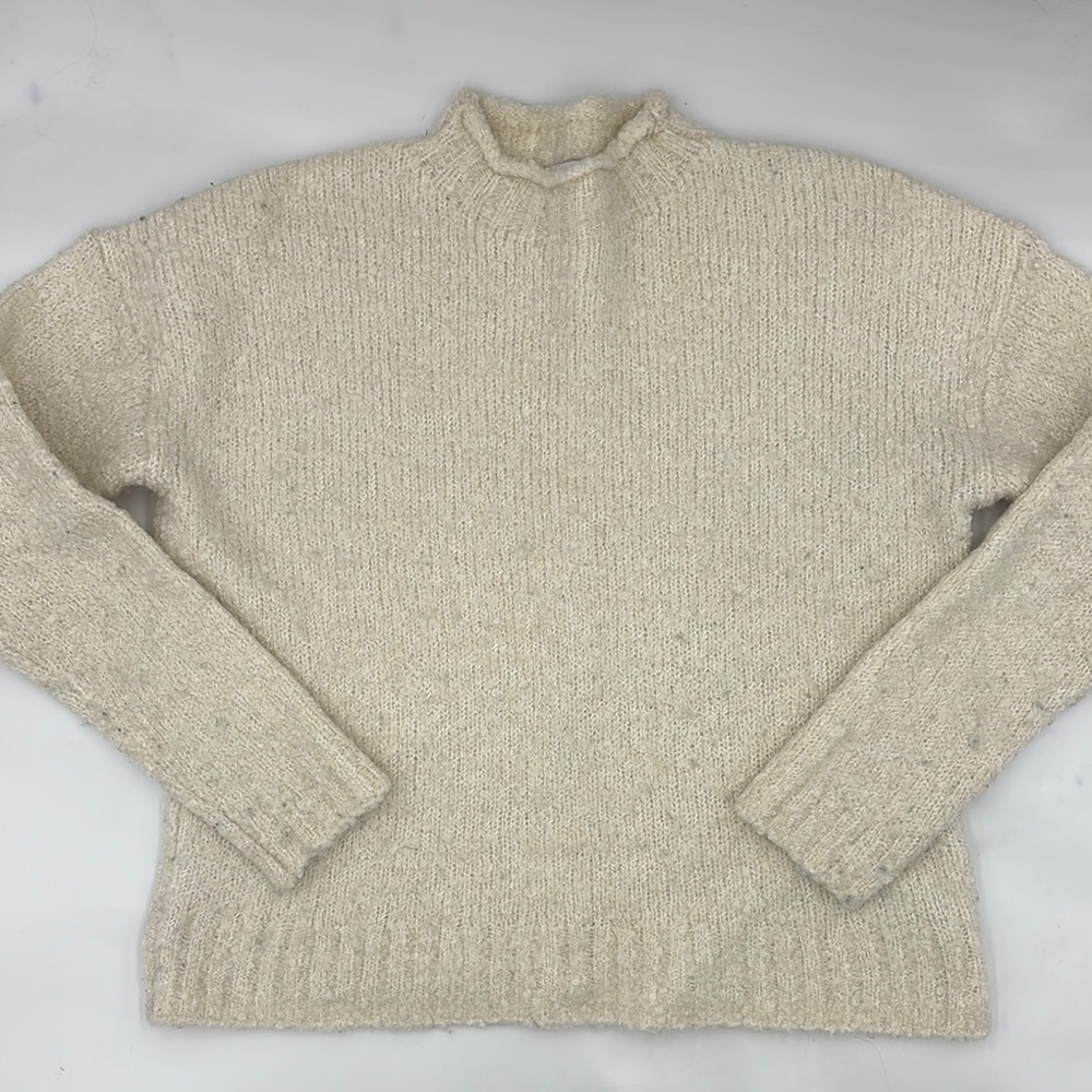 J.Crew Factory Boucle Mockneck Wool-Blend Sweater